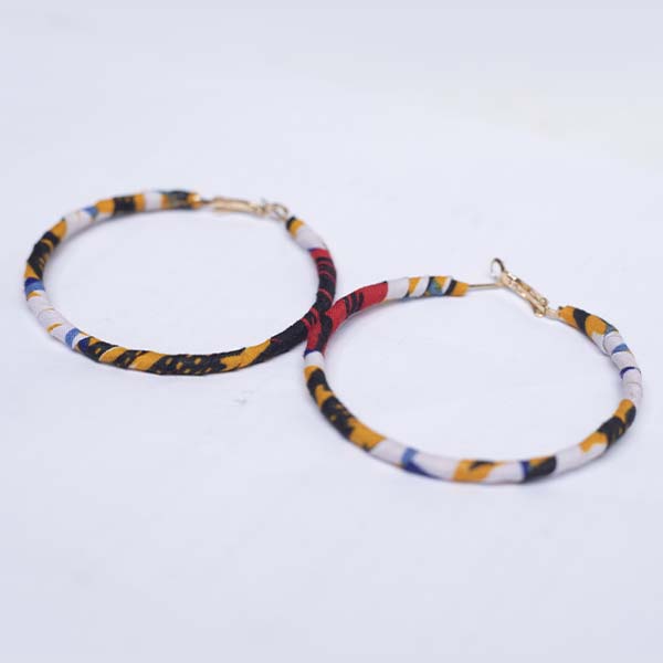 Ankara Hoop earrings 17 Handmade Authentic Ankara Hoop Earrings – African Jewelry at Baobabmart