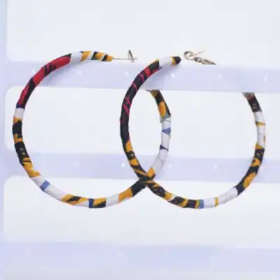 Handmade Authentic Ankara Hoop Earrings – African Jewelry at Baobabmart
