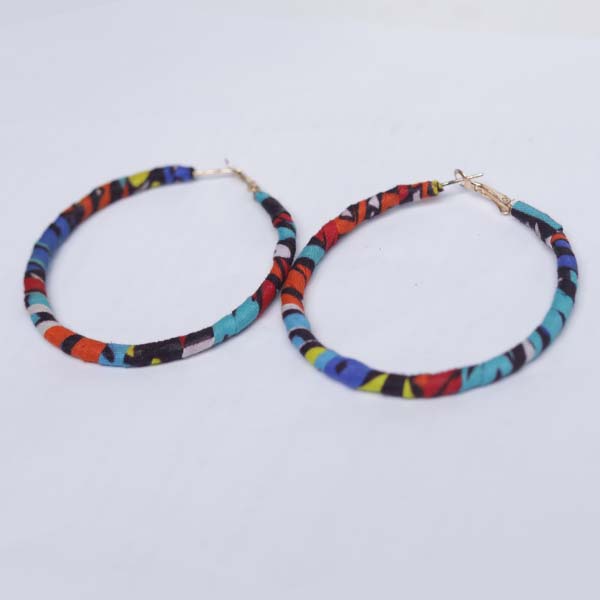 Ankara Hoop earrings 2 Handmade Authentic Ankara Hoop Earrings – African Jewelry at Baobabmart