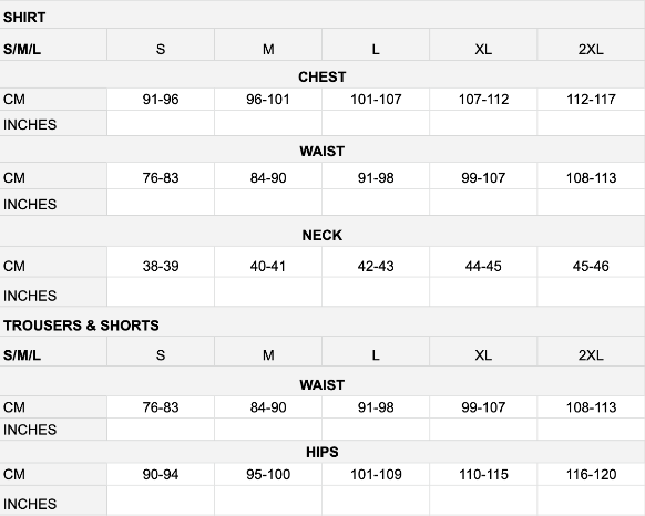 BAOBABMART Men sizechart