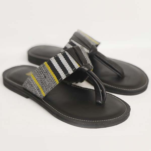Tong in Leather with Twine Thread Sandals – Handcrafted African Sandals Available at Baobabmart