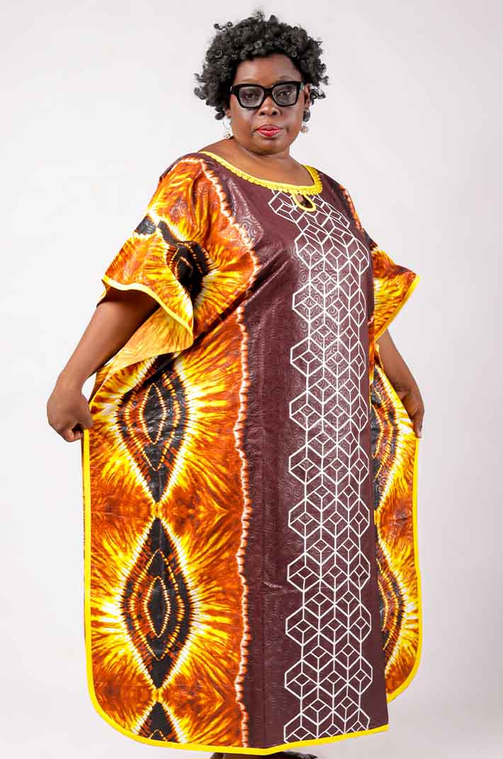 Brown Boubou for women 4 Yellow and Red African Boubou for Women – Vibrant African Fashion Available at Baobabmart