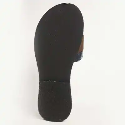 Brown Female Sandals with Ndop Fabric – Handcrafted African Footwear Available on Baobabmart
