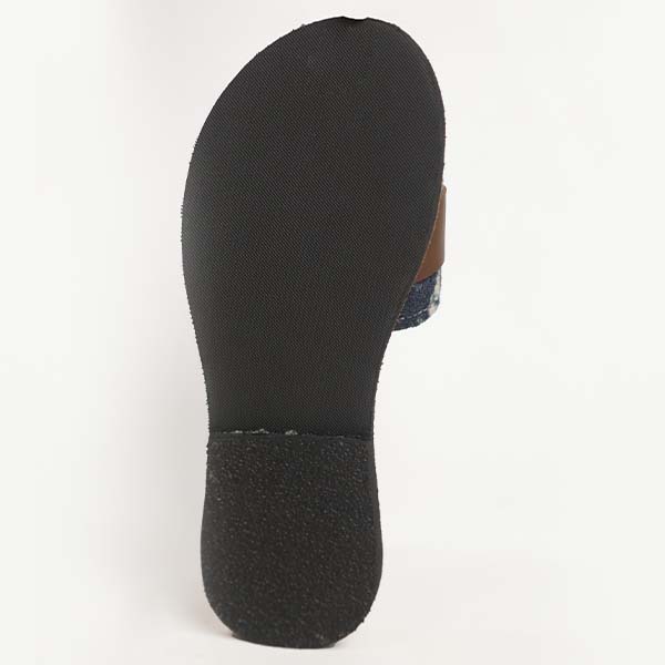 Brown Female Sandals with Ndop Fabric – Handcrafted African Footwear Available on Baobabmart