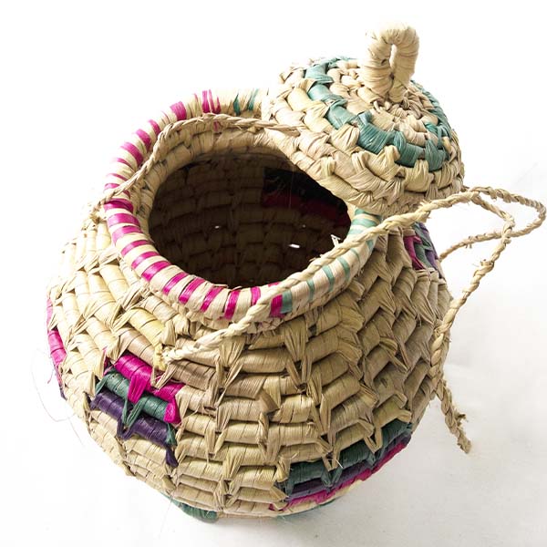 Colloured Round Basket with Lid String 5 Handcrafted Colorful Round Basket with Lid String for sale Baobabmart