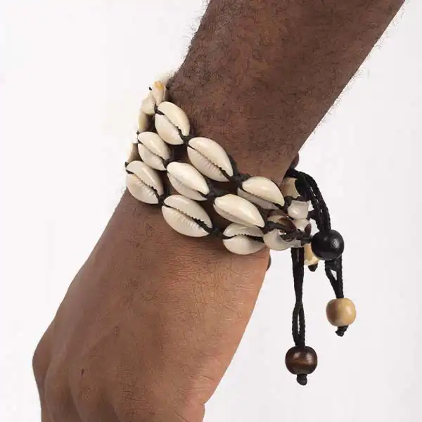 Set of 3 Handmade African Cowrie Bracelets – African Jewelry at Baobabmart