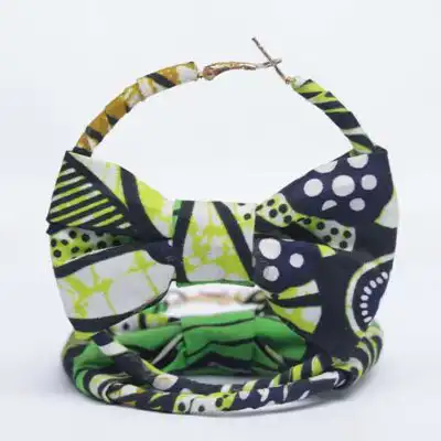 Creole Earring with Ndop Fabric Knot – African Jewelry Set Available at Baobabmart