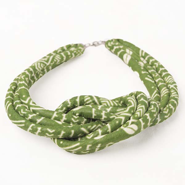 Green Wax braid necklaces + assorted earrings 1 Green Wax Braid Necklaces and Assorted Earrings – African Handmade Jewelry from Baobabmart