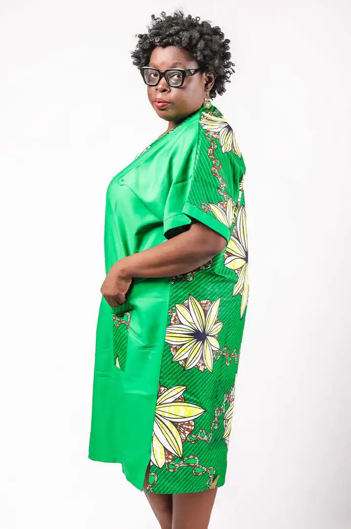 Mini Green Boubou for Women – Lightweight and Stylish African Dress at Baobabmart
