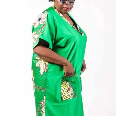 Mini Green Boubou for Women – Lightweight and Stylish African Dress at Baobabmart