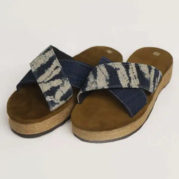Handmade Ndop Crossed-Mulle Slippers for Women – African Fashion Footwear at Baobabmart