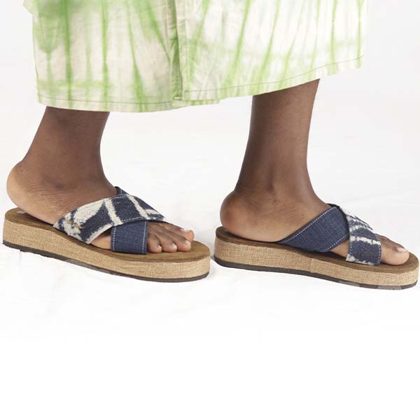 Handmade Ndop Crossed-Mulle Slippers for Women – African Fashion Footwear at Baobabmart