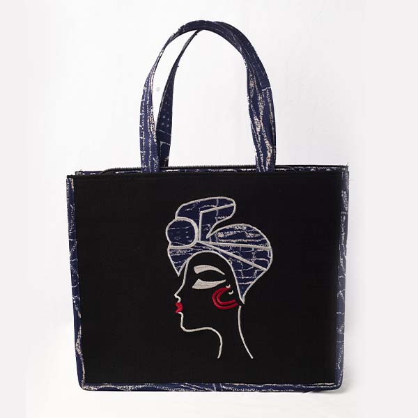 African Women Ndop Fabric Tote Bag – Stylish and Practical at Baobabmart