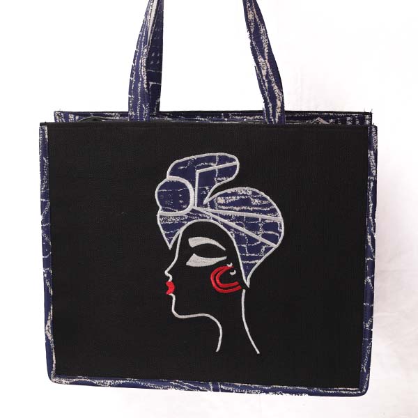 African Women Ndop Fabric Tote Bag – Stylish and Practical at Baobabmart