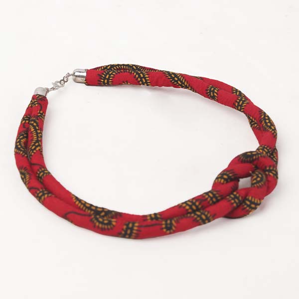 Red Wax braid necklaces + assorted earrings 1 Red Wax Braid Necklaces and Assorted Earrings – African Jewelry Set Available at Baobabmart