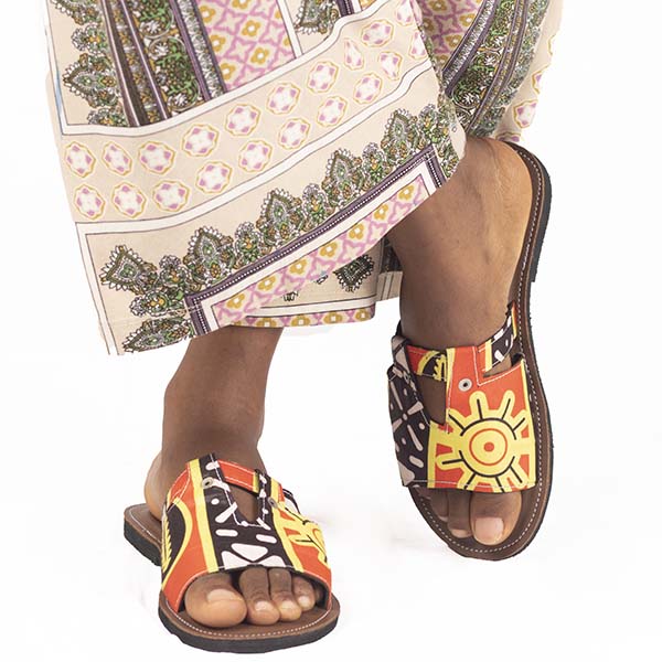 Sandals Made of Traditional African Fabrics – Handcrafted Authentic African Footwear Available at Baobabmart