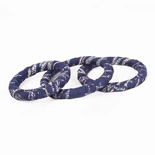 Set of 3 ndop fabric bracelets 2 Set of 3 Handmade Ndop Fabric Bracelets – African Accessories at Baobabmart