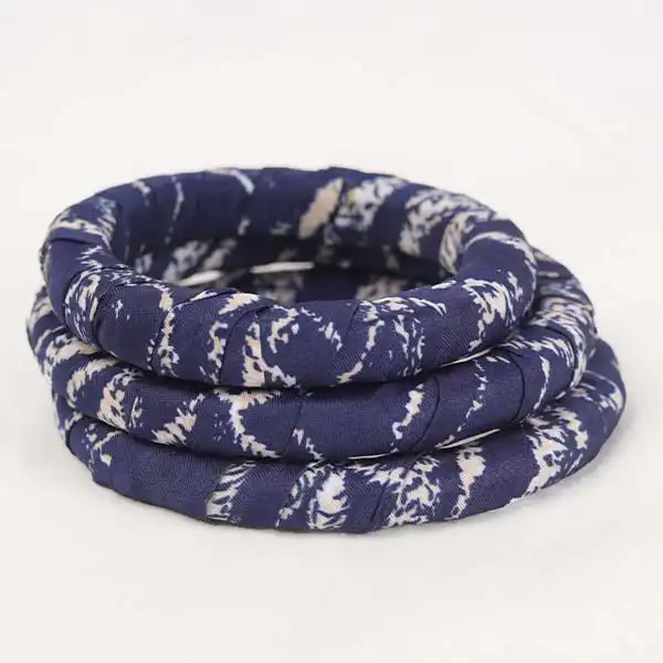 Set of 3 ndop fabric bracelets 4 Set of 3 Handmade Ndop Fabric Bracelets – African Accessories at Baobabmart