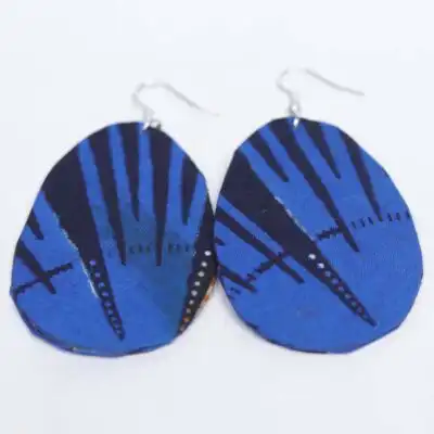 Handcrafted Small Oval Wax Earrings – African Jewelry from Baobabmart