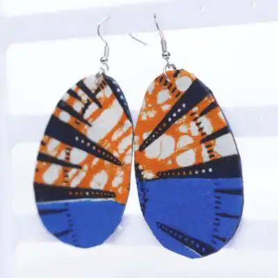Handcrafted Small Oval Wax Earrings – African Jewelry from Baobabmart