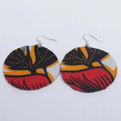 Small Round Handmade African Wax Earrings – Unique African Jewelry at Baobabmart