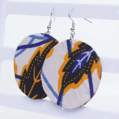 Small Round Handmade African Wax Earrings – Unique African Jewelry at Baobabmart