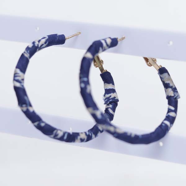 Small wax hoop earrings 2 Handmade Small Wax Hoop Earrings – Authentic African Wax Fabric Earrings at Baobabmart