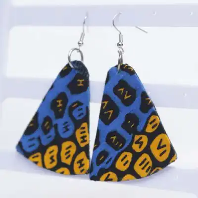 Traditional Triangle Earrings with Wax – Vibrant Afrocentric Jewelry at Baobabmart