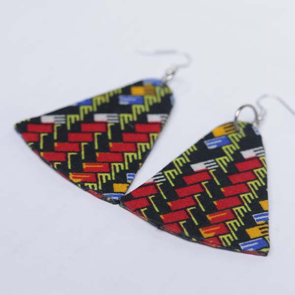 Triangle earrings with wax 4 Traditional Triangle Earrings with Wax – Vibrant Afrocentric Jewelry at Baobabmart
