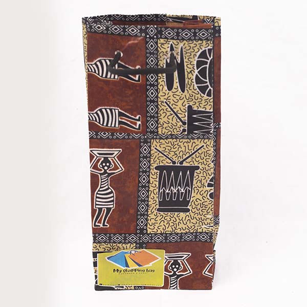 Wax wine bag 1 Traditional African Wax Wine Bag – Stylish Wine Carrier at Baobabmart