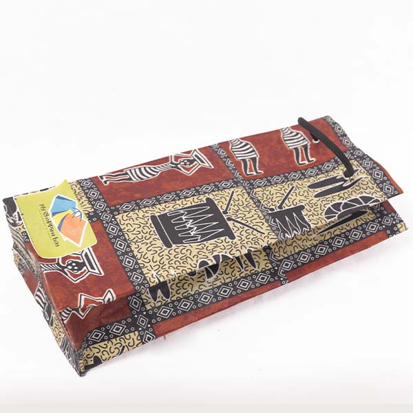 Wax wine bag 2 Traditional African Wax Wine Bag – Stylish Wine Carrier at Baobabmart