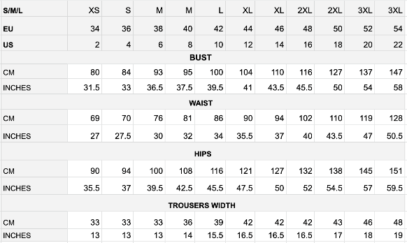 baobabmart women sizechart