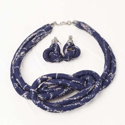 Handmade African Blue Wax Braid Necklaces and Earrings – African Jewelry at Baobabmart