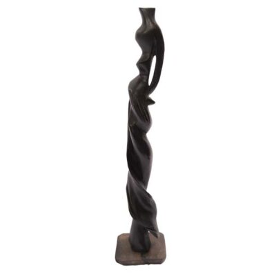 Decorative Sculpture of African Woman Carrying a Jar, handcrafted with intricate details, symbolizing African tradition and grace, available at BaobabMart.