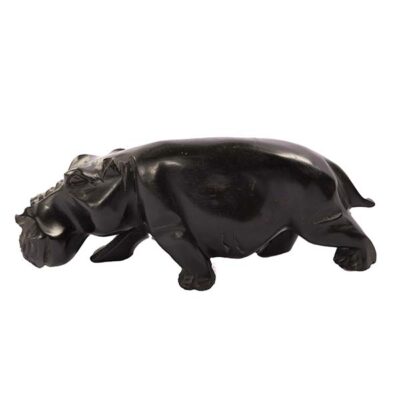 Realistic African Hippopotamus Figurine, lifelike African wildlife decor piece, available at Baobabmart.
