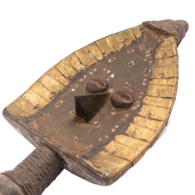 Antique African Reliquary Metal Sculpture, intricately handcrafted, perfect for decor or collections, available at BaobabMart.