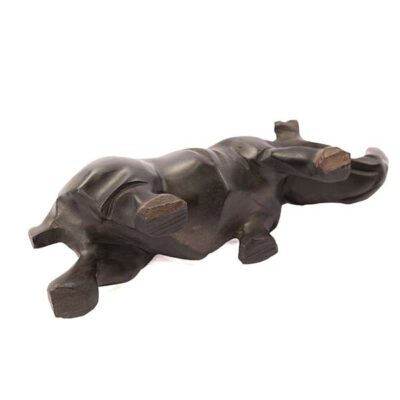 Vintage African Handmade Rhinoceros Figurine, intricately handcrafted with cultural and wildlife-inspired details, available at Baobabmart.