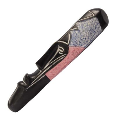 Colorful African Fang Wooden Mask, handcrafted and handpainted, vibrant African wall art, available at BaobabMart.