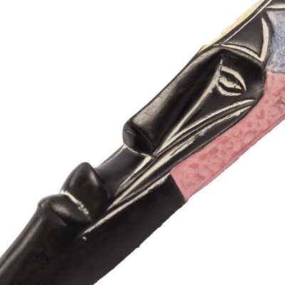 Colorful African Fang Wooden Mask, handcrafted and handpainted, vibrant African wall art, available at BaobabMart.