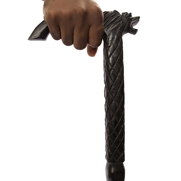 African traditional cane with lion head 4 Traditional African Cane with Lion Head, handcrafted with intricate details, symbolizing power and authority, available at BaobabMart.