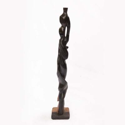 Statue of African Woman with a Jar on Head, handcrafted with cultural precision, symbolizing grace and resourcefulness, available at BaobabMart.