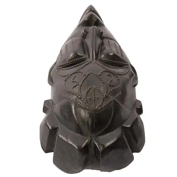 Black African Tikar mask 3 Black African Handmade Tikar Mask, handcrafted African decor piece with cultural design, available at Baobabmart.