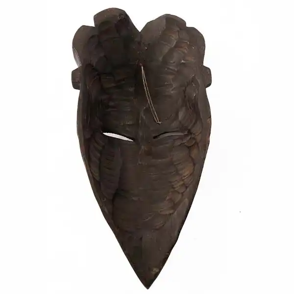 Black African Tikar mask 4 Black African Handmade Tikar Mask, handcrafted African decor piece with cultural design, available at Baobabmart.