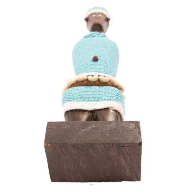 Blue Handcrafted Male Namji Doll, symbolizing African artistry and cultural traditions, perfect for decor or gifting, available at BaobabMart.