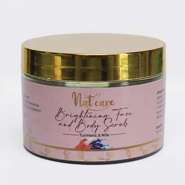 Nat Care Brightening Face and Body Scrub, enriched with natural ingredients for smooth, glowing skin, available at BaobabMart.