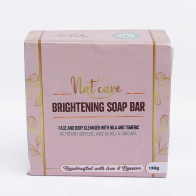 Nat Care Brightening Soap Bar, enriched with nila and turmeric for cleansing and brightening, available at BaobabMart.