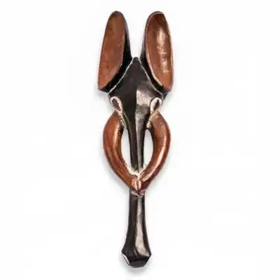 Skinny African Handmade Elephant Mask, slender and authentic African decor piece, available at Baobabmart.