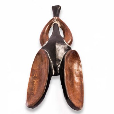 Skinny African Handmade Elephant Mask, slender and authentic African decor piece, available at Baobabmart.