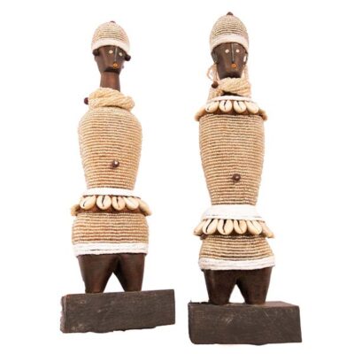 Handcrafted Couple African Namji Doll, symbolizing love and African tradition, perfect for decor or gifting, available at BaobabMart.