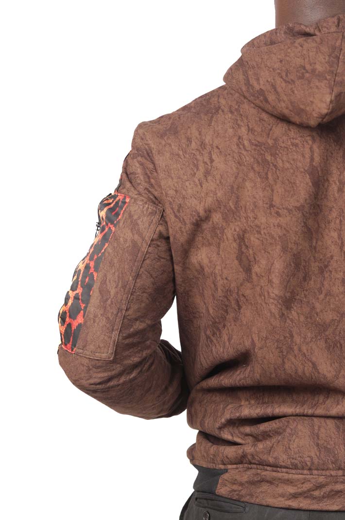 Jacket with hood 4 Men Jacket with Hood and Panther Skin Finishing featuring African-inspired pattern, available at Baobabmart.